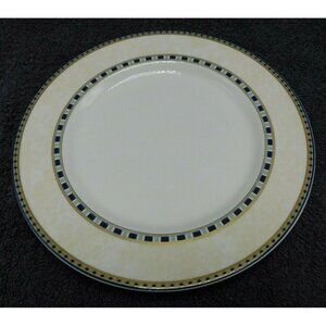 Mikasa Pavilion Bone China Bread & Butter Plate Blue Gold Geometric Border